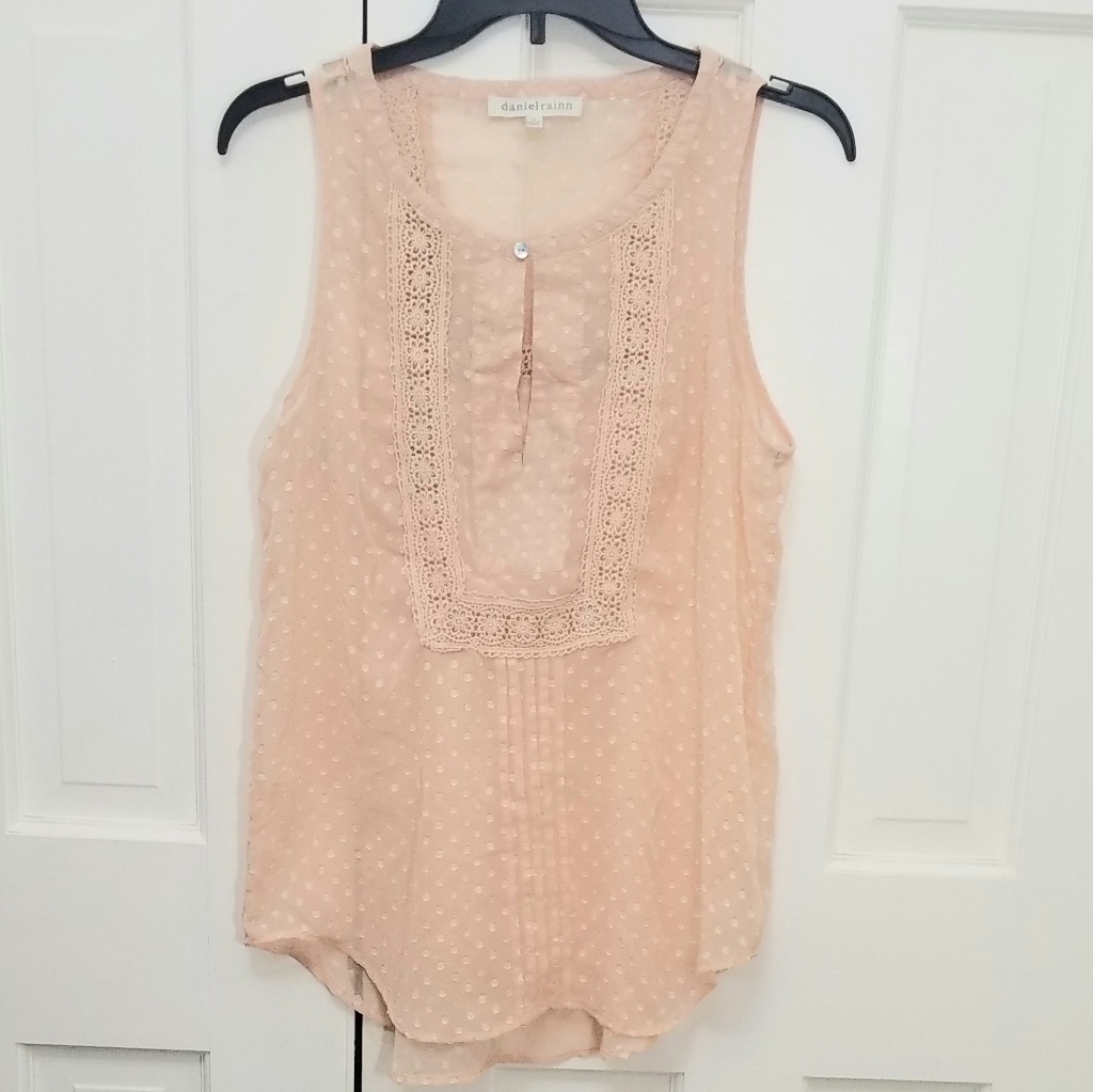 Daniel Rainn Sheer Blush Sleeveless Blouse